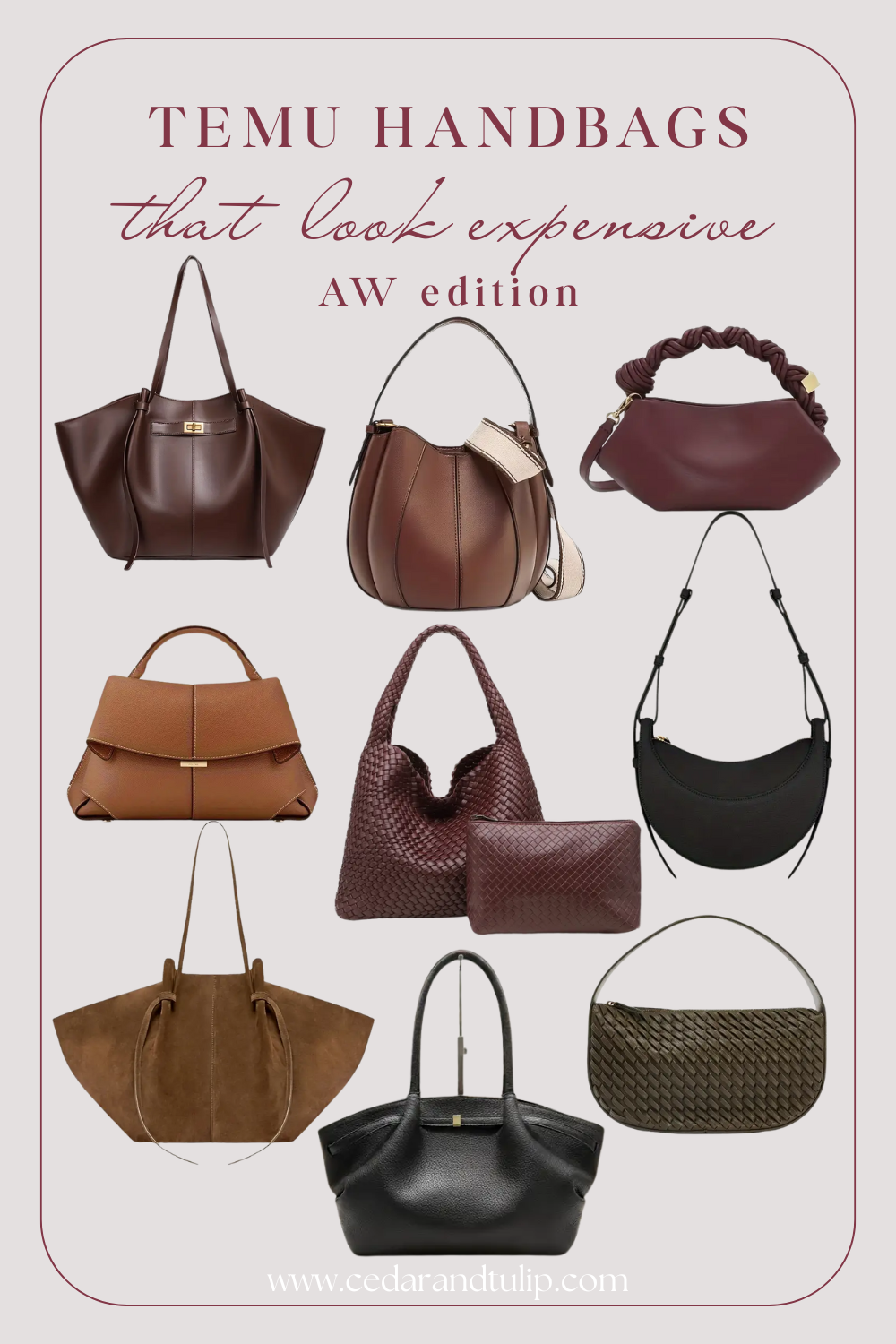 Luxe for Less: The Best Expensive-Looking Handbags from TEMU for A/W